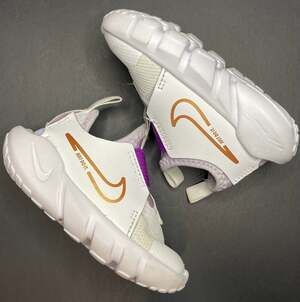 Nike Flex Runner 2 Infant/Toddler Shoes White Metallic Gold Purple